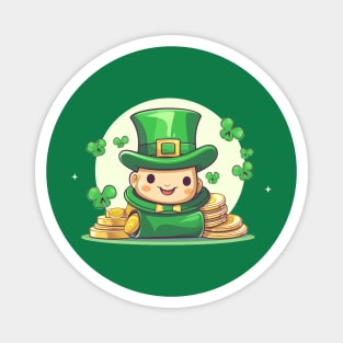 St Patricks day lucky day with shamrock Magnet